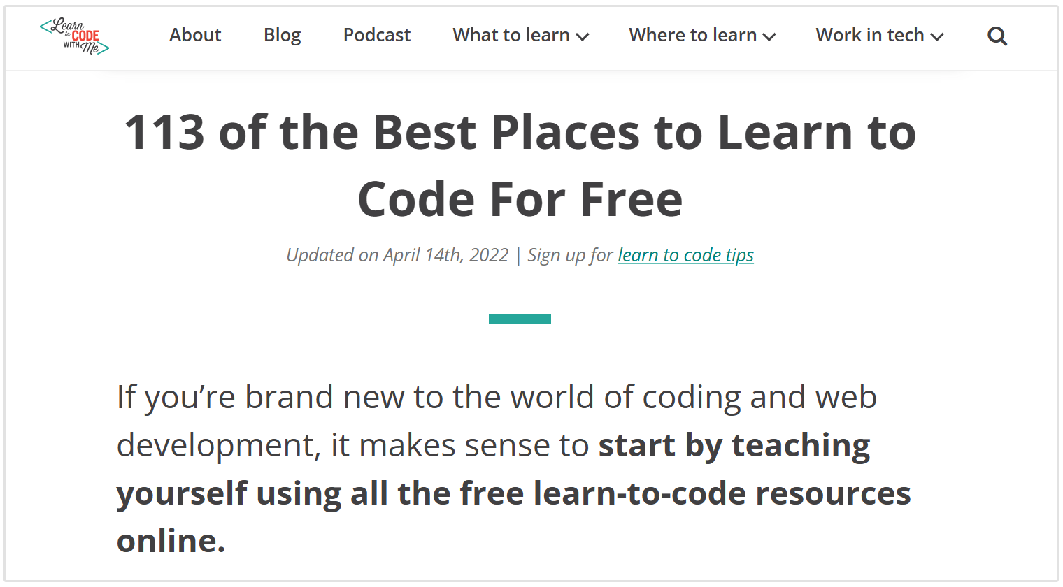 Resource page example